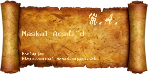 Maskal Acsád névjegykártya